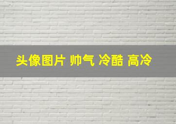 头像图片 帅气 冷酷 高冷